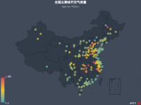 全国主要城市空气质量 [地理坐标,散点图]